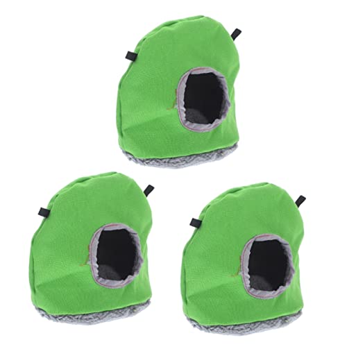 YARNOW 3St Haustier warmes Vogelnest Papageienschlafnest Papagei hängende Hängematte hängender Vogelkäfig Vogelbett haustierbett pet Bed petbett Vogelhaus Vogelschlafbett Baumwolle Green von YARNOW