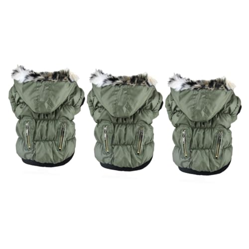 YARNOW 3St Haustierjacke hundemantel Dog Raincoat hundekleidung hundemäntelchen Hundekostü für den Winter Welpe Haustier hält warme Kleidung Haustierkostü mit Reißverschluss Green von YARNOW