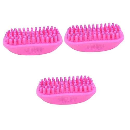 YARNOW 3St Pflegebürste für Hunde Badebürste für Hunde petsanft haustierkamm pet Hair Brush Hunde bürste Badebürste für Haustiere Haustierpflegebürste der Hund Massagebürste Wäscher Rosa von YARNOW