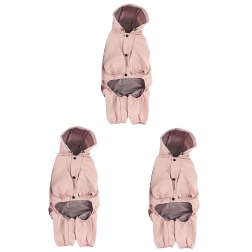 YARNOW 3St Regenmantel für Haustiere Hunderegenmantel Hunde-Outfits Hunde-regencape hunderegencape Kleider Regenjacke wasserdichte Kleidung für Hunde Haustiermantel mit Kapuze psm Rosa von YARNOW