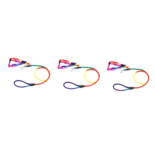 YARNOW 3St Zugseil strapazierfähige Hundeleine Haustierleine Regenbogen hundehalsband pet Supplies hundegurt für Hunde Dog hundehalsband Haustier-Traktionsseil Colorful von YARNOW