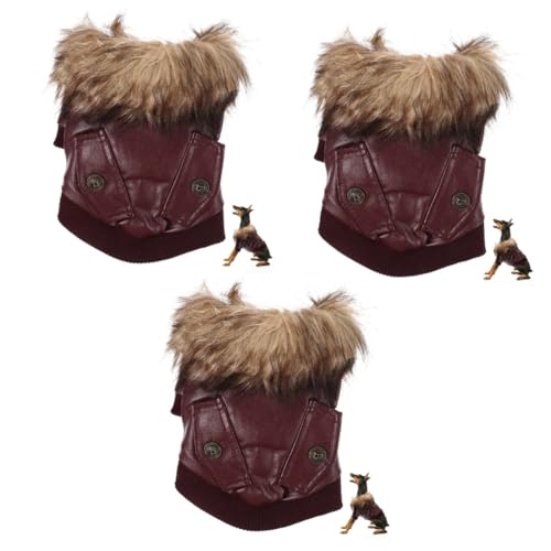 YARNOW 3St warme Hundejacke winterhundemantel Hunde Winterjacke Welpenmantel Welpen-Kit Kleider Mäntel Hund kältefestes Kostüm Bequeme Hundekleidung Hündchen einstellen Baumwollmantel Pu von YARNOW