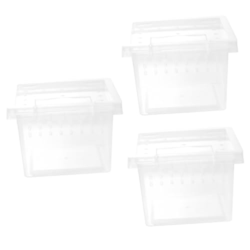 YARNOW 3er-Box Aufzuchtbox Für Insekten Reptilienbecken-Terrarium Schildkrötenterrarium Terrarium Für Vogelspinne Tragbarer Laufstall Für Haustiere Tragbarer Käfig Plastik Transparent von YARNOW