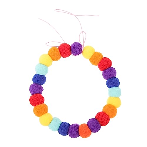 YARNOW 3st Ballkragen Aus Haustierfell Hundehalsketten Für Kleine Hunde Regenbogen Hundehalsband Verstellbares Hundehalsband Modisches Hundehalsband Hund Schleife Halsband Polyester von YARNOW