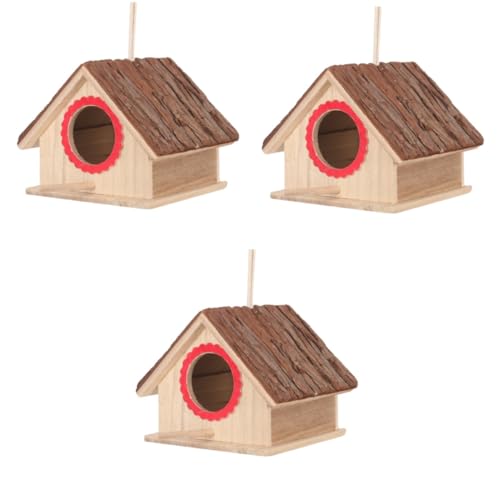 YARNOW 3st Brutkasten Für Vogelnester Kleines Vogelhaus Papageienhaus Dekoratives Vogelhaus Hängendes Nest Vogelnester Für Draußen Vogelnest Dekoration Winddichtes Vogelhaus Holz von YARNOW