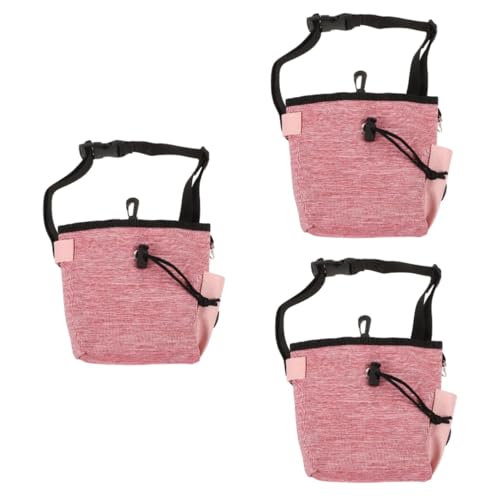 YARNOW 3st Gürteltasche Für Das Hundetraining Welpenfutterbeutel Tragbare Leckerlitasche Hundetasche Leckerlibeutel Für Hunde Tasche Für Hundeleckereien Snack-Tasche Oxford-Stoff Rosa von YARNOW