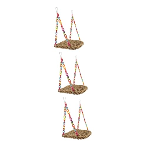 YARNOW 3st Stroh Hängematte Vogelspielzeug Kletterspielzeug Für Vögel Dekoratives Vogelhaus Spielzeug Für Sittiche Hängematte Zum Aufhängen Von Vögeln Holzdekor Acryl Weben Papageienkäfig YARNOW 3st Stroh Hängematte Vogelspielzeug Kletterspielzeug Für Vögel Dekoratives Vogelhaus Spielzeug Für Sittiche Hängematte Zum Aufhängen Von Vögeln Holzdekor Acryl Weben Papageienkäfig von YARNOW