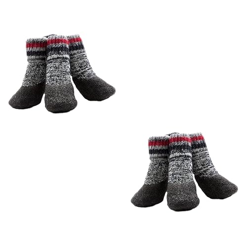 YARNOW 4 Paare rutschfeste Hundesocken Hundepfotenschutz Hundesocken für kleine mittelgroße Hunde pet paw Paws pfotenschutz wasserdichte Socken warme Socken Haustier Hund Socken verdicken von YARNOW