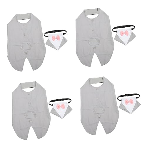 YARNOW 4 Sätze Hundeanzug männliche Hundekleidung Formelle Kleidung für Haustiere hundebekleidung Dog Clothes Kleider Hunde-Outfit Haustieranzug Hochzeit passen Schal Bankett Polyester von YARNOW