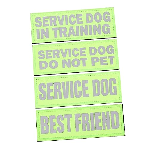 YARNOW 4 Stück Diensthund Aufkleber Diensthundepatch leuchtende Aufkleber Hundeweste Flecken hundezubehör Dog Accessories reflektierender Diensthunde-Aufnäher Haustierzubehör Nylon Green von YARNOW