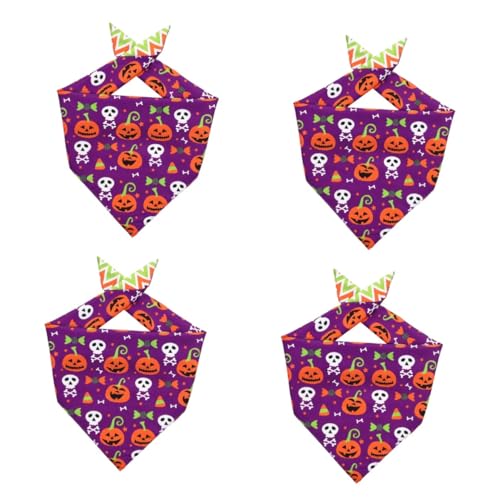 YARNOW 4 Stück Dreieckstuch für Haustiere Halsband für Welpen Hundebandana Dog Bandana Halstuch für Hunde Wiederverwendbares Katzenbandana verschleißfestes Katzenbandana Polyester Violett von YARNOW