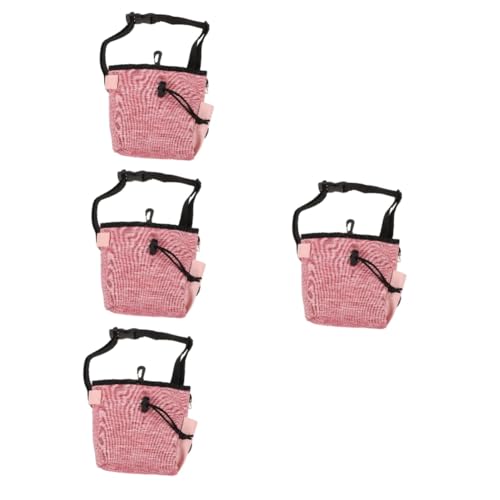 YARNOW 4 Stück Gürteltasche Für Das Hundetraining Snackhalter Paket Hundefutter Tragbarer Leckerchenhalter Für Hunde Haustier-Snack-gürteltasche Praktische Hundetasche Rosa Oxford-Stoff von YARNOW