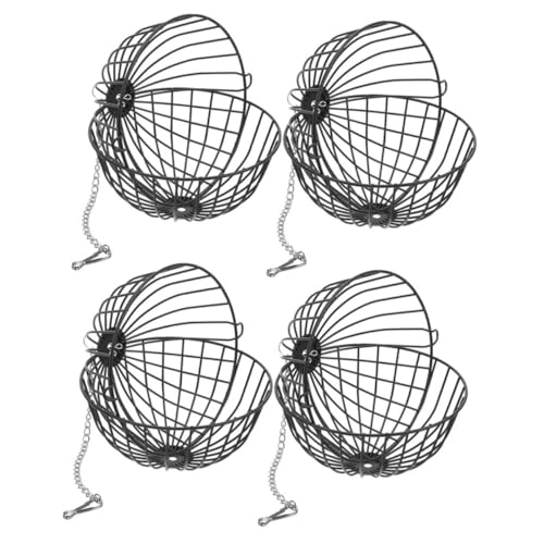 YARNOW 4 Stück Hamsterkäfig Meerschweinchen Meerschweinchenkäfig Rattankugeln Heu Hamsterball kleintierspielzeug Hasen-Futterbälle Futterspender Rostfreier Stahl Black von YARNOW
