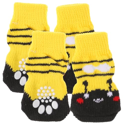 YARNOW Welpenzubehör 4 Stück Haustier socken Kratzkatzenschuhe Haustiersocken Haustierzubehör Krallen Socken für Hunde Welpenbedarf Pfote Kleiner Hund Schutz Lieferungen Baumwolle von YARNOW