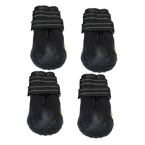 YARNOW 4 Stück Haustierschuhe für Hunde Lufthundeschuhe Welpen Pads Dackel Hund für Pfoten Paws pfotenschutz hundepflege Haustiere Hundestiefel rutschfeste hundeschuhe Gummi Black von YARNOW