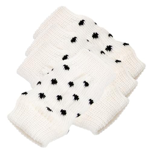 YARNOW 4 Stück Haustiersocken warme Socken Kniebandage Knieschützer Haustierzubehör Hundebein Ärmel die Katze Beinwärmer Ellbogen Ärmel Bein Socken thermische Abdeckung Baumwolle Weiß von YARNOW