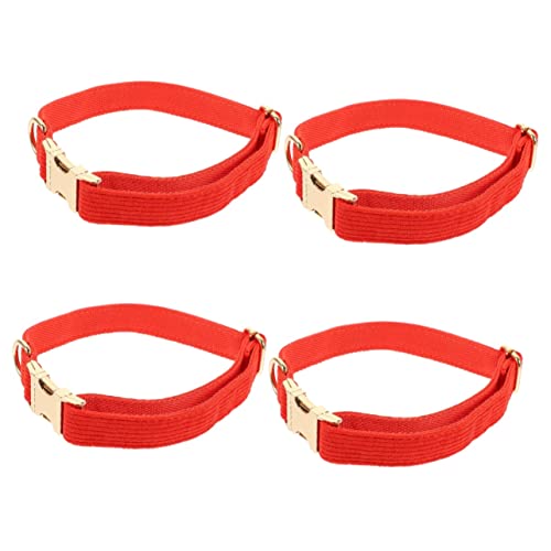 YARNOW 4 Stück Hundehalsband Welpenhalsband Aus Stoff Haustier-halsdekoration Aus Stoff Verstellbares Haustierzubehör Halsband Für Hund Für Hunde Einfache Halsketten Rot Tuch von YARNOW