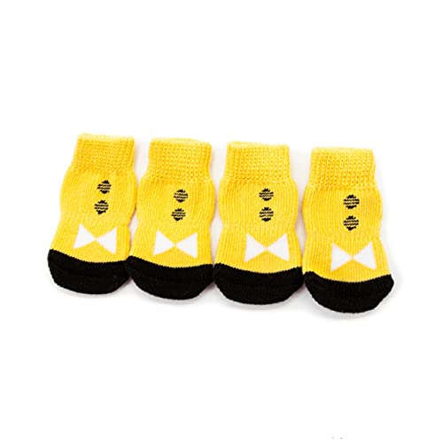 YARNOW 4 Stück Haustiersocken für Hunde Hundeschuhe - Design Cotton Paws Größe M für Outdoor von YARNOW