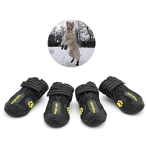 YARNOW 4 Stück Haustierschuhe Hundestiefel Für Den Winter Hund Warme Stiefel Schneestiefel Für Haustiere Hundeschuhe Für Schnee Hundestiefel Winter Schwarze Stiefel Sommer Schneeschuh von YARNOW