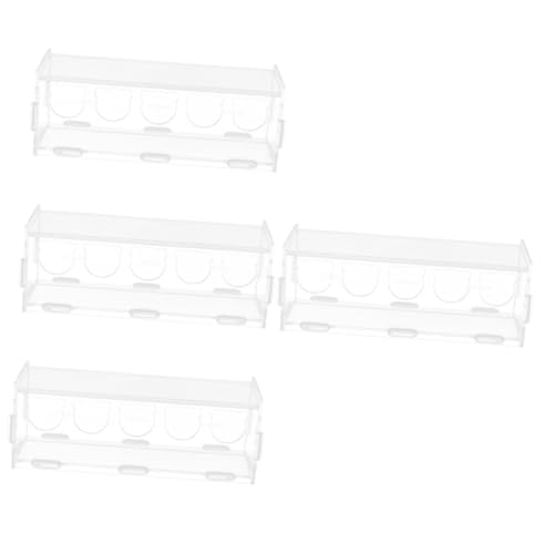 YARNOW 4 Stück Rutin-hühnerfutter Behälter Für Lebensmittel Lebensmittelbehälter Futtertrog Für Hühner Terrarienkäfig Hühnerfutterspender Wachtel-Feeder Kükenfresser Acrylbox Hähnchen von YARNOW