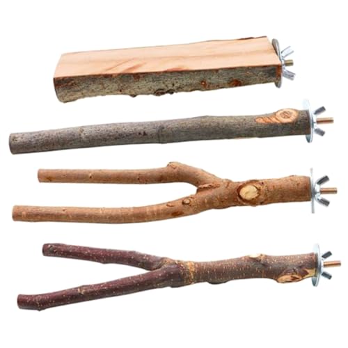 YARNOW 4er-Pack Papagei-sitzstange Spielzeug Vogelkäfig-sitzstangen Für Käfig Holz Vogel-sitzstange-Set von YARNOW