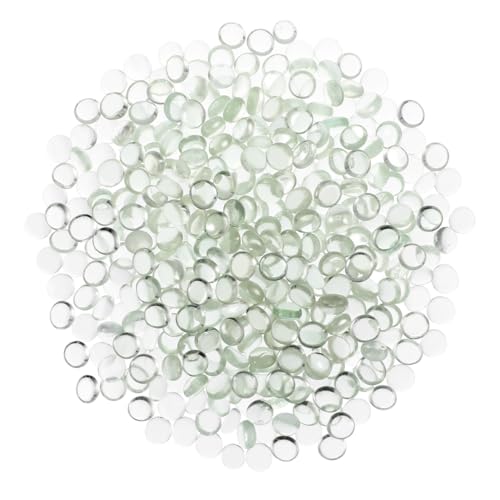 YARNOW 400 STK Flache Glasperlen Flache Glasmurmeln Klare Steine ​​für Vasen Vasenfüllsteine Klare Perlen Zum Basteln Vase Murmeln Glasperlen Masse Perlen Für Vasen Glassteine Transparent von YARNOW