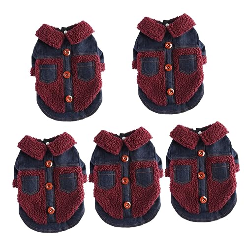 YARNOW 5 Stück Kleidung Für Haustiere Hundekostüm Kleidung Hunde Jeansjacke Stilvolle Hundejacke Kaltes Hundekostüm Waschbarer Hundeanzug Hundemäntel Für Kleine Hunde von YARNOW