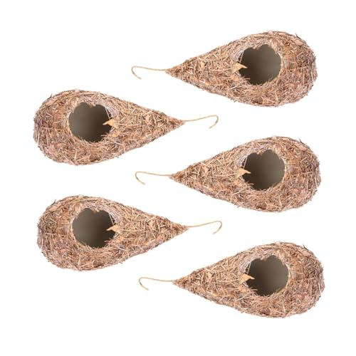 YARNOW 5stücke Hängendes Vogelhaus Aus Naturstroh Teiliges Handgewebtes Nistkästchen Für Vögel Gemütlicher Rückzugsort Für Kleine Tiere Für Garten Und Balkon YARNOW 5stücke Hängendes Vogelhaus Aus Naturstroh Teiliges Handgewebtes Nistkästchen Für Vögel Gemütlicher Rückzugsort Für Kleine Tiere Für Garten Und Balkon von YARNOW