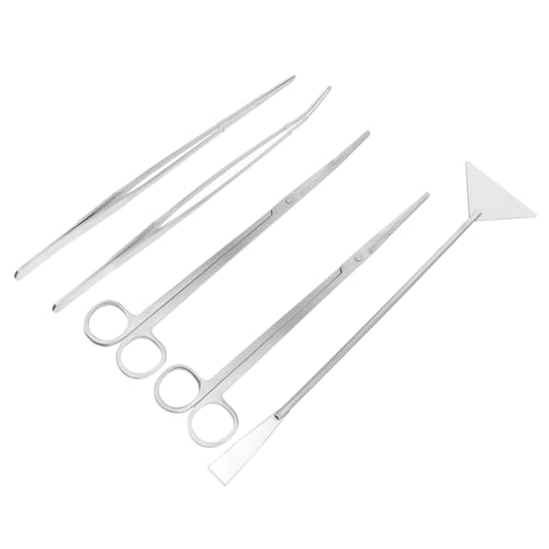 YARNOW 5-Teiliges Set Reinigungswerkzeug für Aquarien Aquariumreiniger Aquarienlicht Aquarium Zubehör Aquarienpflege Set Pinzetten-Set für Wasserpflanzen Werkzeugsets für Aquarien Silver von YARNOW