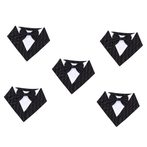 YARNOW 5St Dreieckstuch für Haustiere pet Supplies Haustierzubehör Haustierbekleidung Hundehalstuch Haustier Halstuch Dreieckstuch für Hunde Bandanas für Hundehalsbänder Polyester Black von YARNOW