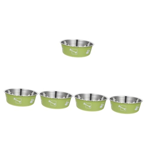 YARNOW 5St hundenapf aus Edelstahl Hund wassernapf Kätzchen-Feeder Hundefutter edelstahlschüsseln edelstahlnapf rostfreier Futterautomat für Welpen Indoor Hundenapf Rostfreier Stahl Green von YARNOW