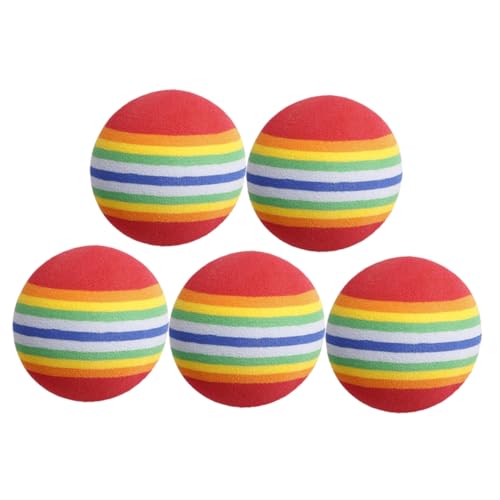 YARNOW 5pcs Regenbogenkatze Eva Bälle Kätzchen Interaktive Kugeln Kätzchen Training Schaumkugeln von YARNOW