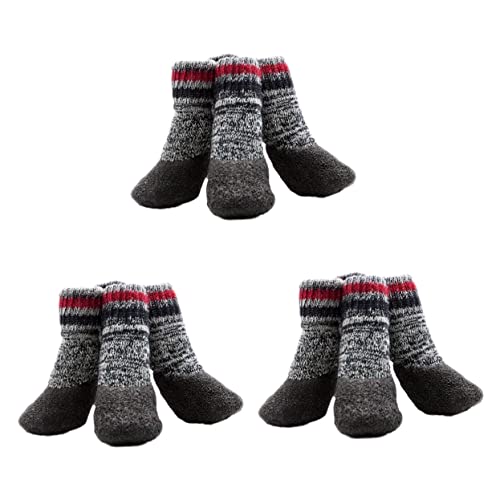 YARNOW 6 Paare Haustiersocken Bodenschoner Chihuahua-Schuhe Haustier Hund Socken Hundesockenschuhe Für Den Winter Outdoor-socken Haustier Hund Baumwollsocken Kleiner Hund rutschfest von YARNOW