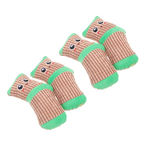 YARNOW 6 Paare Spielzeug Cartoon-Socken Bidoof-Plüsch vokalisierende Hundesocke Aggressive Kauer Welpe Plüschtier Interaction Pets Haustiere Socken Hund quietscht Bissfest Haustier socken von YARNOW