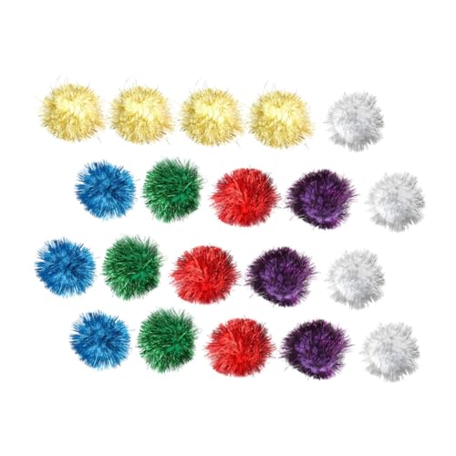 YARNOW 60 Stück Glitzernde Bälle Katzenspielgarn Kätzchenbälle Spielzeug Kätzchen Stichspielzeug Interaktive Bälle Katzenspielzeug Ballform Katzenspielzeug Katzenkreisspielzeug von YARNOW