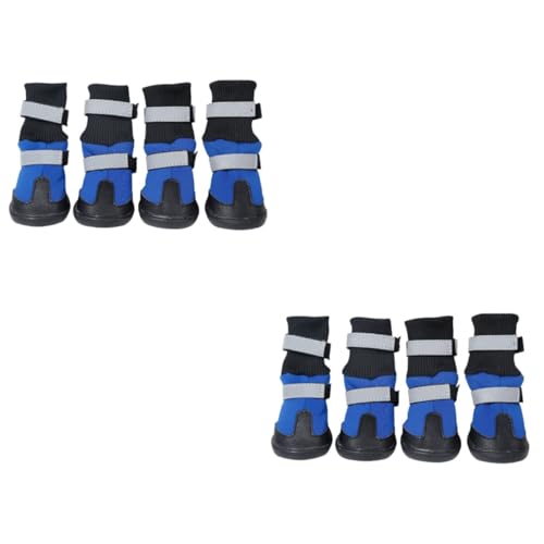 YARNOW 8 STK Schneestiefel für Haustiere Schnee Turnschuhe Sommerschuhe für Hunde hundeschuhe Winterschuhe für Hunde Stiefel für Hunde Lange Röhrenschuhe für Haustiere Plane Blue von YARNOW