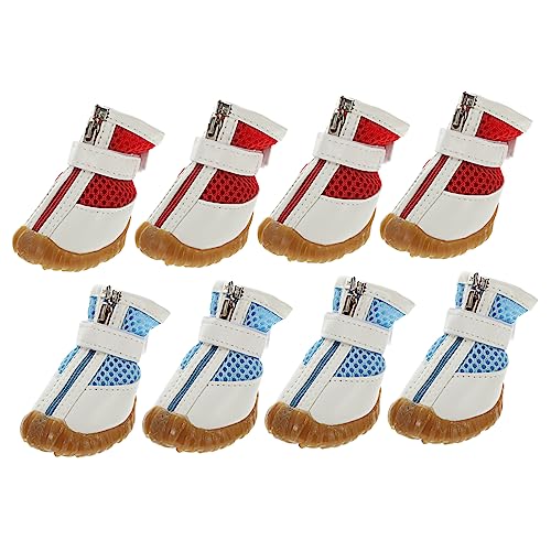 YARNOW 8st Haustierschuhe Pinkfarbene Sandalen Hundestiefel Sommerliche Haustierstiefel Schneeschuhe Für Kleine Hunde Hundeschuhe Sommerschuhe Für Welpen rutschfest Gummi Schutz von YARNOW