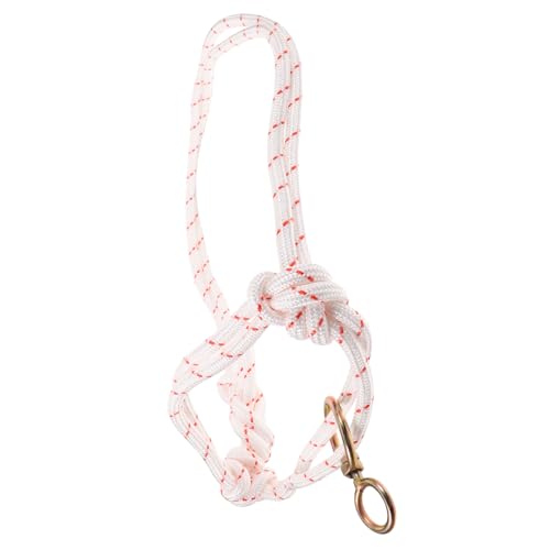 YARNOW Bullenzaum Schafhalfter Rinderhalfter Gebissloses Zaumzeug Trainingshalfter Traktionshalfter Für Rinder Polyseil Hackamore Für Pferde Lama Halfter Nylon Halsband Weben Weiß von YARNOW