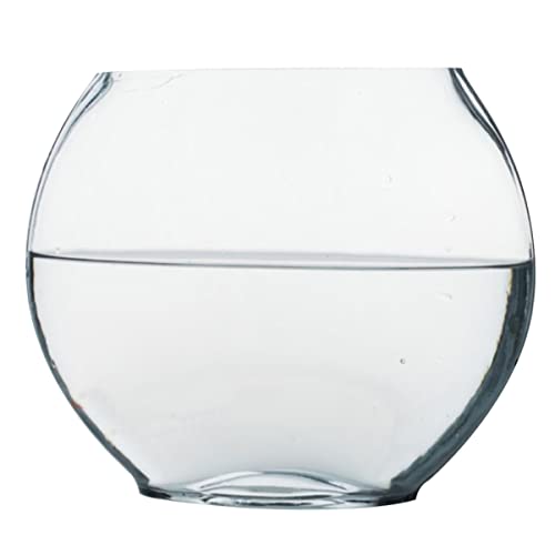 YARNOW Flaches Fischbecken Runde Blumenvase Mini-Aquarium Blumenvase Klarer Blasenpflanzer Transparentes Aquariumbecken Klares Goldfischbecken Desktop-bettaquarium Glas von YARNOW