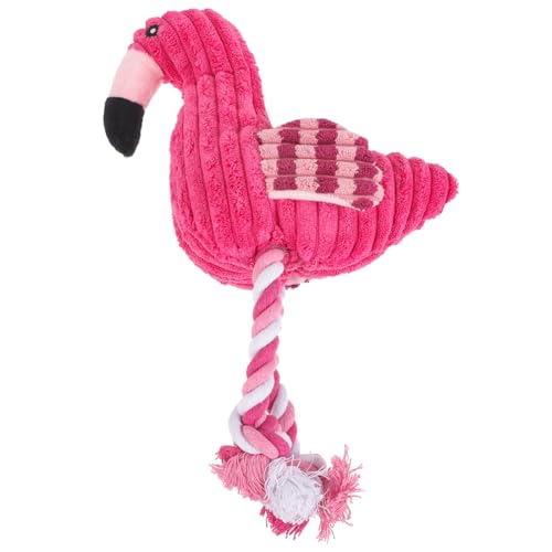 YARNOW Flamingo Kauspielzeug Für Hunde Aus Corduroy Quietschendes üschspielzeug Für Interaktives Spiel Und Zahnpflege Ideales Hundespielzeug Für Welpen Und Kleine Hunde von YARNOW