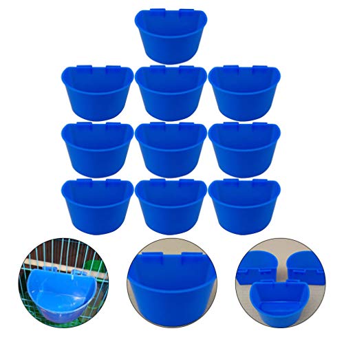 YARNOW Futterspender Für Vogelkäfige 10Pcs Feeder Käfig | Universal Hängen Kaninchen Feeder Lebensmittel Gericht für Käfige Huhn Wasser Cups Pet Schüssel mit Haken Vogelfütterer von YARNOW