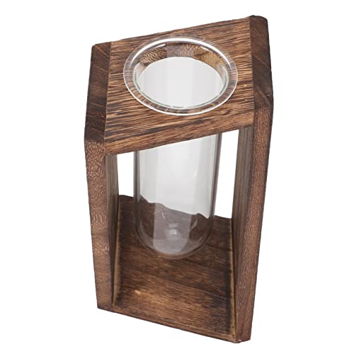 YARNOW Glasvase vase Vintage pflanzgefäße pflanzer pots Terrarium unterschrank Bauernblumenflasche Dekorbehälter Pflanzenhalter für Reagenzgläser Pflanzenterrarium Holz Coffee von YARNOW