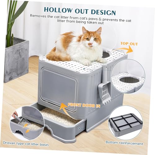 YARNOW Große Katzenklo Katzentoilette Vollständig Geschlossen Mit Top Und Belüftung Für Große Katzen Komfortables Indoor Katzenklo In Elegantem YARNOW Große Katzenklo Katzentoilette Vollständig Geschlossen Mit Top Und Belüftung Für Große Katzen Komfortables Indoor Katzenklo In Elegantem von YARNOW