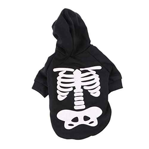 YARNOW Halloween Haustierkostüme Geister Kapuzenpullover Hundeschädel Kostüme Haustier Hundekleidung Schlichte Kapuzenpullis Halloween Welpenkleidungsstück Rollenspielkostüm von YARNOW