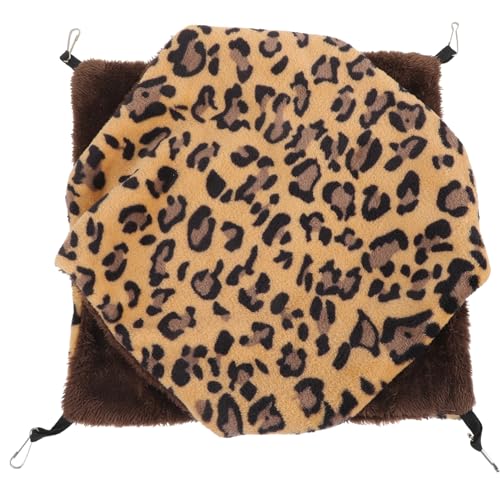 YARNOW Hamster Hängematte hamsterbett Hamster tierbett Chinchilla-Nest Hamster zubehör Schlafsack Bequeme Hamsterhängematte bequemes Nest Hängematte für Hamster Flanell Leopard von YARNOW