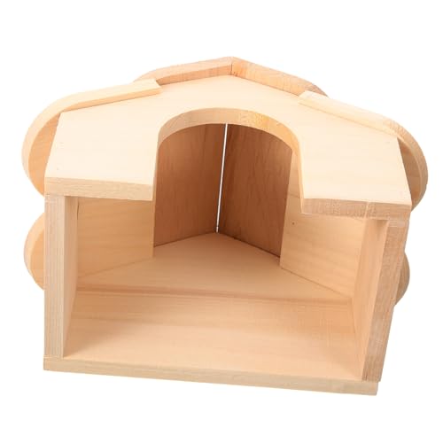 YARNOW Hamster Holzhaus Kleintier Schlafplatz Und Versteck Für Hamster Meerschweinchen Und Andere Kleintiere Robustes Nagersicheres Design Ideal Als Rückzugsort Und Für Kleine von YARNOW