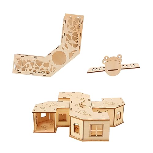 YARNOW Hamster Tunnel Set Mit Klettergerüst Und Wippe Labyrinth Blockhaus Für Kleintiere Ideal Für Hamster Zwerghamster Und Rennmäuse Fördert Bewegung Und Spielspaß von YARNOW