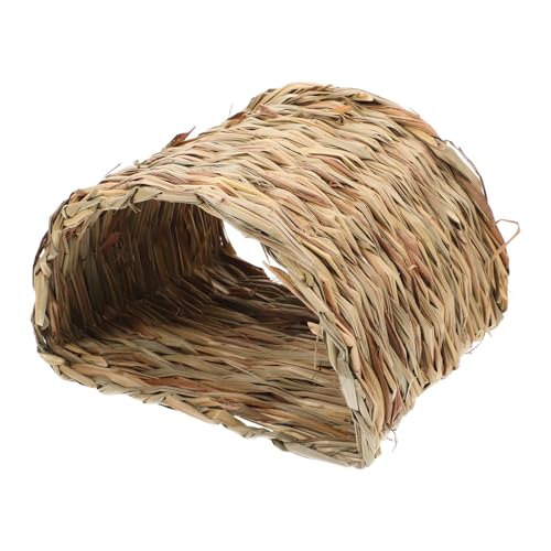 YARNOW Hasenstall Aus Stroh Kaninchenhaus Hamster-Tunnel- Meerschweinchen Verstecken Meerschweinchen Gras Kaninchenversteck Grashaus Für Hamster Hasennest Hasenhaus Schilfgras von YARNOW