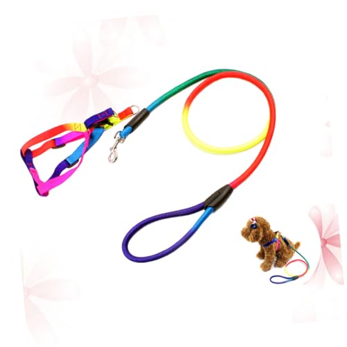 YARNOW Haustier-Traktionsseil Haustierleine Hundeleine Regenbogen hundehalsband Seil Hund Gürtelleinen Zugseil Colorful von YARNOW