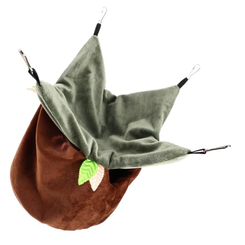 YARNOW Haustierbett Schlafbett für Kleintiere Hängendes Papageienhaus Sittichbett pet Bed haustierfeldbett Schlafsack warmes Vogelnest Vogelkäfigzubehör für Sittiche Stoff Light Brown von YARNOW